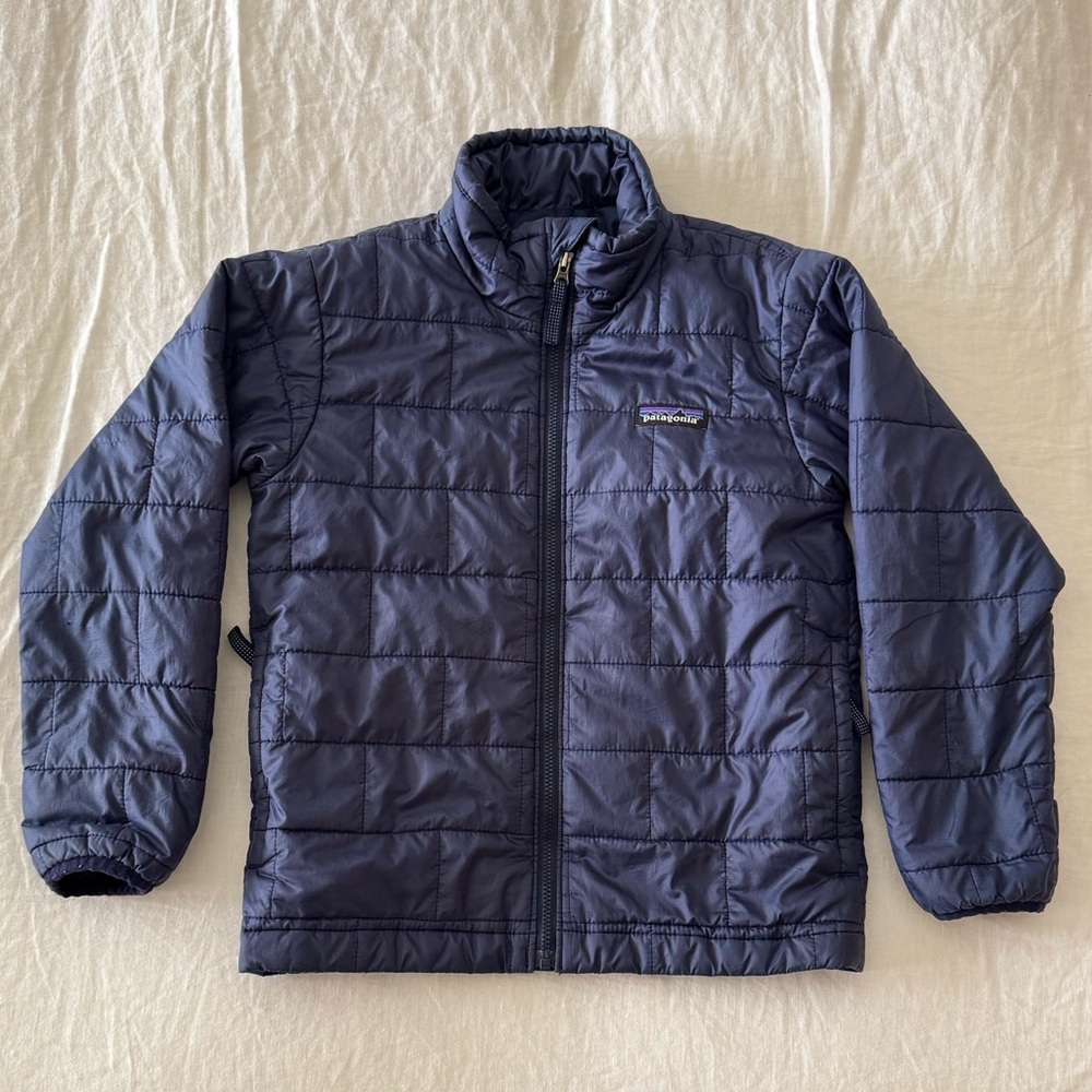 Navy Blue Nano Puff Brick Quilted Insulated Jacket - Kids'